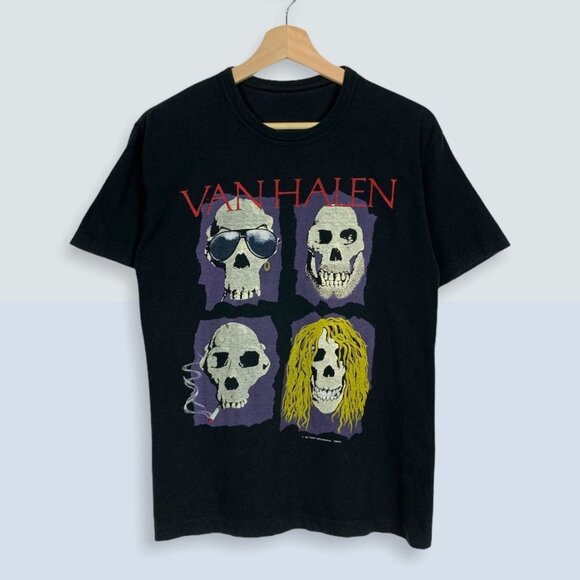 Jasmine W Other - 1988 Van Halen OU812 World Tour Graphic T-Shirt Rock Concert Music Fan Tee 167